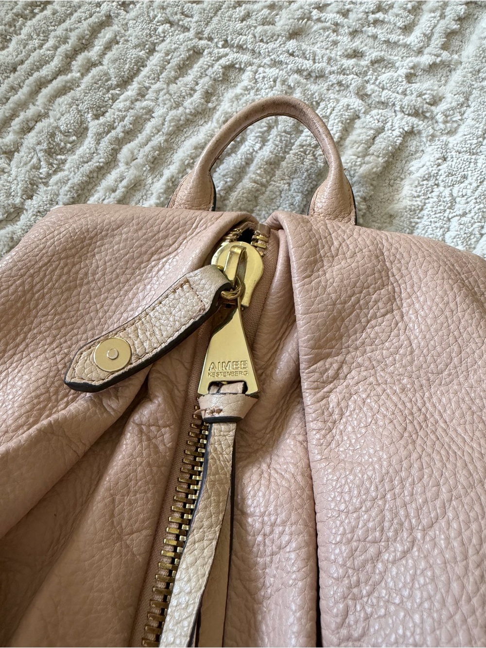 Aimee Kestenberg Pink Leather Backpack - Picture 2 of 6